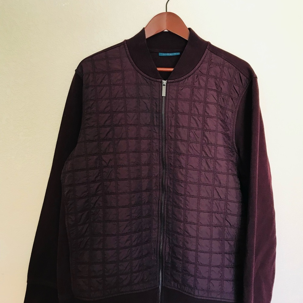 Perry Ellis Deep Burgundy Quilted Bomber Jacket NOWT